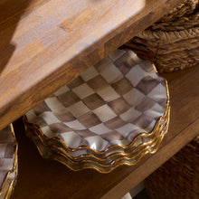 Cargar imagen en el visor de la galería, Mocha Check Ceramic Fluted Dessert Plate