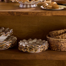 Cargar imagen en el visor de la galería, Mocha Check Ceramic Fluted Dessert Plate