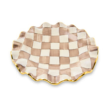 Cargar imagen en el visor de la galería, Mocha Check Ceramic Fluted Dessert Plate