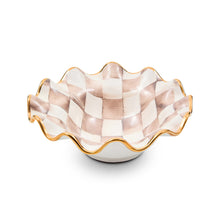 Cargar imagen en el visor de la galería, Mocha Check Ceramic Fluted Breakfast Bowl