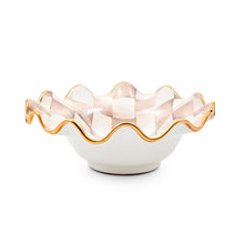Cargar imagen en el visor de la galería, Mocha Check Ceramic Fluted Breakfast Bowl