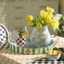 Cargar imagen en el visor de la galería, Grass Green Stripe Serving Trays, Set of 2