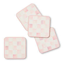 Cargar imagen en el visor de la galería, Rosy Check Cork Back Coasters, Set of 4