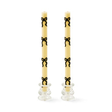 Cargar imagen en el visor de la galería, Black Bow Dinner Candles, Set of 2