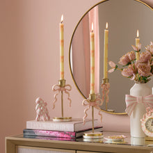 Cargar imagen en el visor de la galería, Pink Bow Dinner Candles, Set of 2