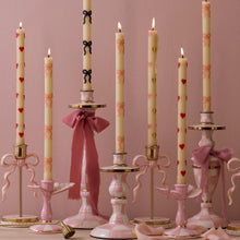 Cargar imagen en el visor de la galería, Pink Bow Dinner Candles, Set of 2