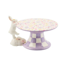 Cargar imagen en el visor de la galería, Posie Patch Mini Bunny Ceramic Pedestal Platter