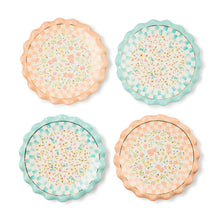 Cargar imagen en el visor de la galería, Posie Patch Ceramic Dessert Plates, Set of 4