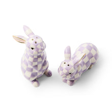 Cargar imagen en el visor de la galería, Violet Check Bunny Salt and Pepper Set