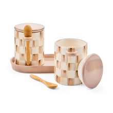 Cargar imagen en el visor de la galería, Mocha Check Farmhouse Canister, Set of 2