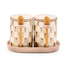 Cargar imagen en el visor de la galería, Mocha Check Farmhouse Canister, Set of 2
