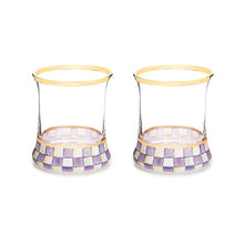 Cargar imagen en el visor de la galería, Violet Check Tumbler Glass, Set of 2