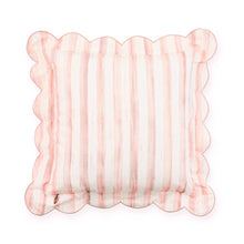 Cargar imagen en el visor de la galería, Rosy Check Reversible Scalloped Throw Pillow