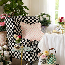 Cargar imagen en el visor de la galería, Rosy Check Reversible Scalloped Throw Pillow