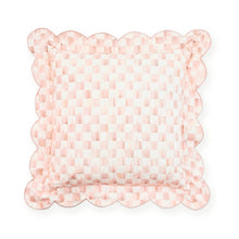 Cargar imagen en el visor de la galería, Rosy Check Reversible Scalloped Throw Pillow
