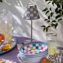 Cargar imagen en el visor de la galería, Violet Check LED Rechargeable Cafe Table Lamp