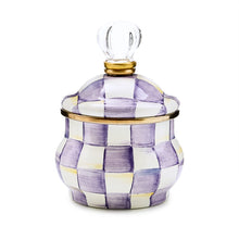 Cargar imagen en el visor de la galería, Violet Check Lidded Sugar Bowl