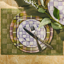 Cargar imagen en el visor de la galería, Violet Check Salad/Dessert Plate