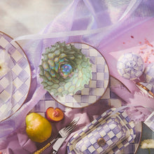 Cargar imagen en el visor de la galería, Violet Check Salad/Dessert Plate