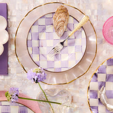 Cargar imagen en el visor de la galería, Violet Check Salad/Dessert Plate