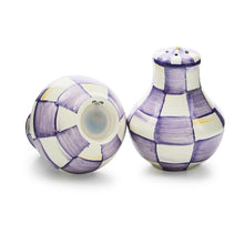 Cargar imagen en el visor de la galería, Violet Check Salt &amp; Pepper Shakers