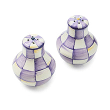Cargar imagen en el visor de la galería, Violet Check Salt &amp; Pepper Shakers