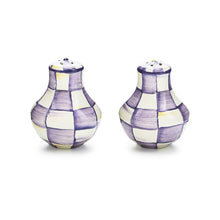 Cargar imagen en el visor de la galería, Violet Check Salt &amp; Pepper Shakers