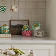 Cargar imagen en el visor de la galería, Cookie Jar with Emerald English Garden Lid