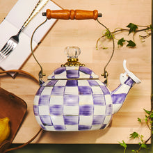 Cargar imagen en el visor de la galería, Violet Check Whistling Tea Kettle