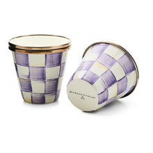 Cargar imagen en el visor de la galería, Violet Check Herb Pots, Set of 3