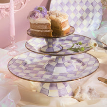 Cargar imagen en el visor de la galería, Violet Check Large Pedestal Platter
