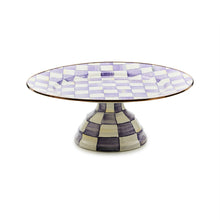 Cargar imagen en el visor de la galería, Violet Check Large Pedestal Platter