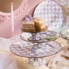 Cargar imagen en el visor de la galería, Violet Check Mini Pedestal Platter