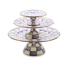 Cargar imagen en el visor de la galería, Violet Check Mini Pedestal Platter