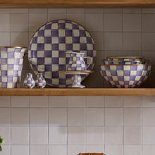 Cargar imagen en el visor de la galería, Violet Check Mini Pedestal Platter