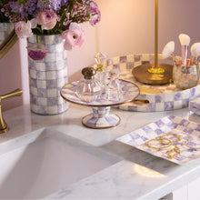 Cargar imagen en el visor de la galería, Violet Check Mini Pedestal Platter