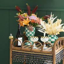 Cargar imagen en el visor de la galería, Emerald Check Pedestal Vase