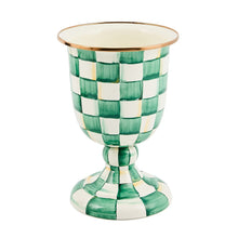 Cargar imagen en el visor de la galería, Emerald Check Pedestal Vase