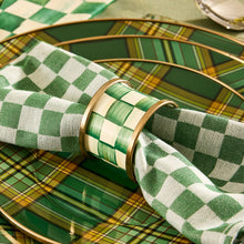 Cargar imagen en el visor de la galería, Emerald Check Napkin Rings, Set of 4