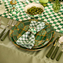 Cargar imagen en el visor de la galería, Emerald Check Napkin Rings, Set of 4