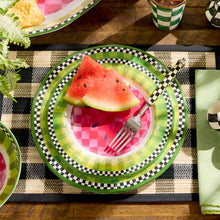 Cargar imagen en el visor de la galería, Black Woven Check Straw Placemats, Set of 4