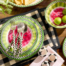 Cargar imagen en el visor de la galería, Black Woven Check Straw Placemats, Set of 4
