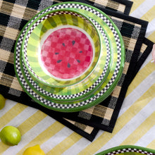 Cargar imagen en el visor de la galería, Black Woven Check Straw Placemats, Set of 4