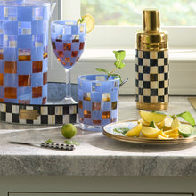 Cargar imagen en el visor de la galería, Blue Check Acrylic Tumblers, Set of 4