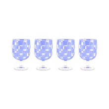 Cargar imagen en el visor de la galería, Blue Check Acrylic Water Goblets, Set of 4