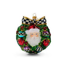 Cargar imagen en el visor de la galería, 2026 Santa Wreath Glass Ornament