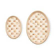 Cargar imagen en el visor de la galería, Mocha Check Oval Trinket Dishes, Set of 2