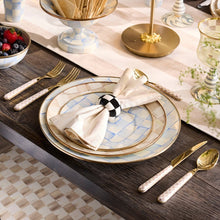 Cargar imagen en el visor de la galería, Black and White Check Wood Napkin Rings, Set of 4