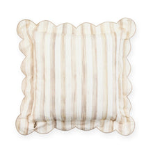 Cargar imagen en el visor de la galería, Mocha Check Reversible Scalloped Throw Pillow