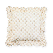 Cargar imagen en el visor de la galería, Mocha Check Reversible Scalloped Throw Pillow